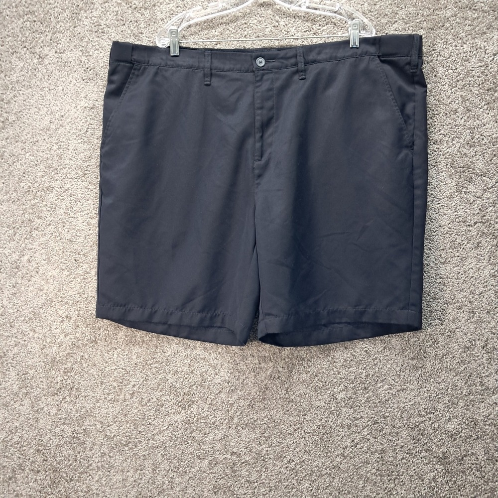 Croft & Barrow Mens Black Flat Front Performance Golf Shorts Size 48